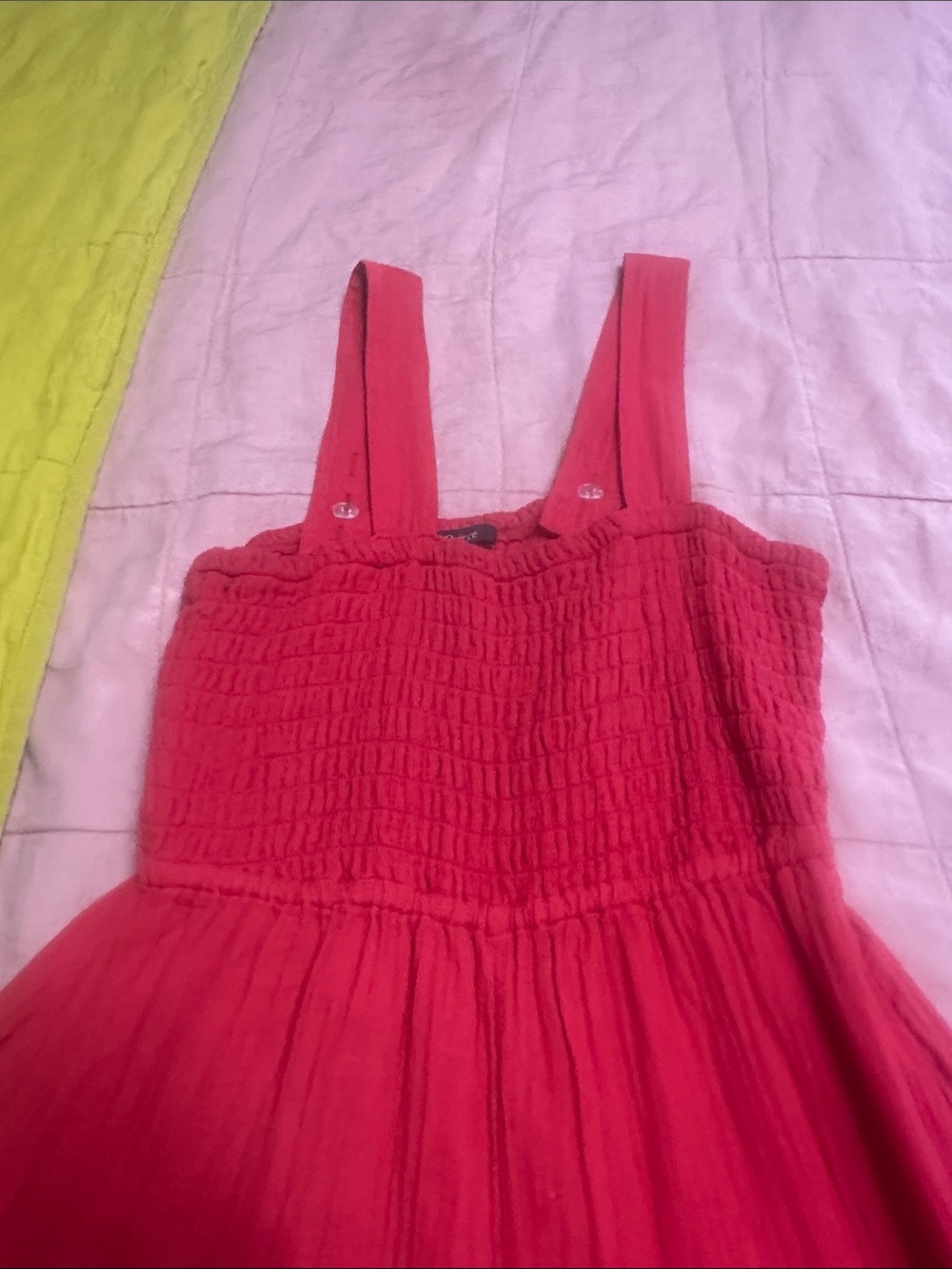 Red organic gauze jumpsuit - Picture 9 of 9
